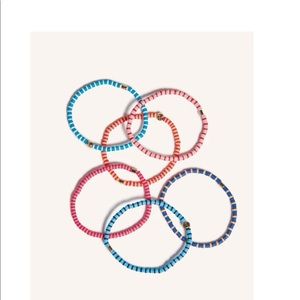 Peloton happy stripes beaded bracelet